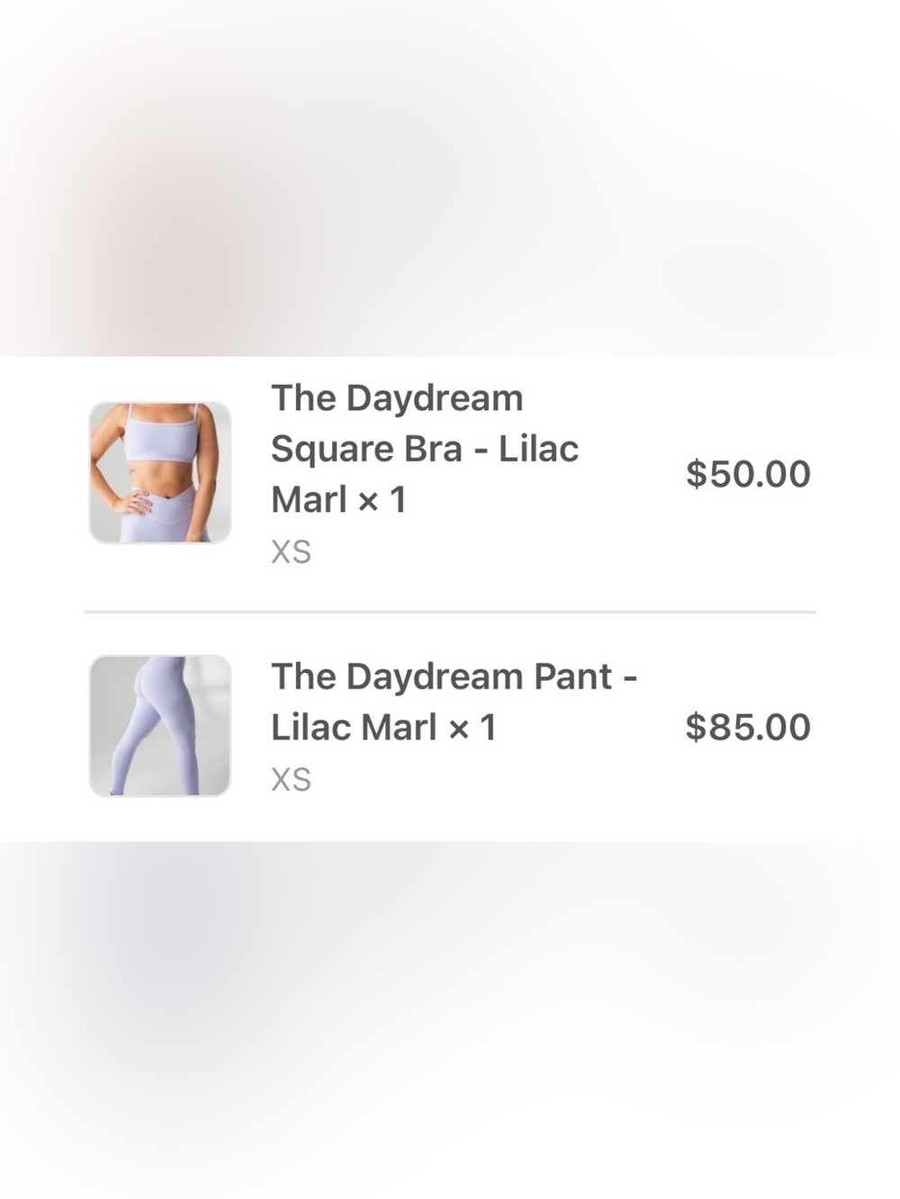 Vitality daydream lilac marl set